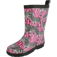 Beck Gummistøvler 'Zebra' lyserød / mørk pink / sort / hvid