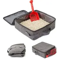 Mtp Products QS-100 Sammenklappelig kattebakke med låg - bærbar, vandtæt og rummelig