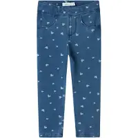 Name it Leggings - Noos - NmfSalli - Medium Blue Denim/Hearts - - 2 år (92) - Leggings