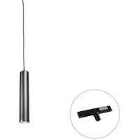 QAZQA Design pendellampe sort inkl. 1-faset skinneadapter - Slimline Tuba Small