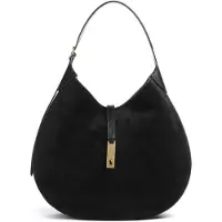 Ralph Lauren Polo Ralph Laurentil kvinder. 428929804003 Sort skuldertaske Polo ID i stor størrelse i ruskind (OSFA), Casual