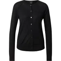 BOSS Cardigan i superfin merinould med crew neck