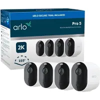 Arlo Pro 5 - trådløst sikkerhedskamerasystem - 4 kameraer - hvid