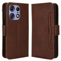 Mtp Products Motorola Edge 50 Pro Pung Cover med Kortholder - Brun