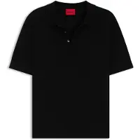 HUGO Strikket polo med skjult stolpe