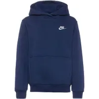 Nike Hættetrøje NSW Club Fleece - Navy/Hvid Børn, størrelse S: 128-137 cm