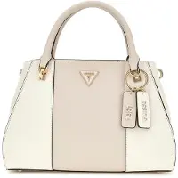 GUESS Håndtaske 'Sac Bandoulière Bramina Small Satche Off White/Taupe' hvid