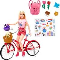 Mattel BARBIE lėlės ir dviračio rinkinys (HWJ00)
