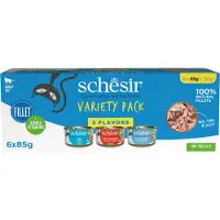 Schesir Økonomipakke Complete Nutrition Filet i gelé 24 x 85 g - Mixpakke (3 varianter)
