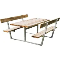 Hortus Bord-/bænkesæt FREJA trykimprægneret og galv. stel med ryg 175 x 180 cm HORTUS (801-086)