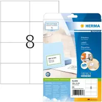 Herma Premium - Papir - mat - permanent selvklæbende - hvid - 105 x 74 mm 200 etikette(r) (25 ark x 8) laminerede etiketter