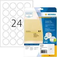 Herma Special - Polyester - selv-klæbende - gennemsigtig - 40 mm rund 600 etikette(r) (25 ark x 24) sikkerheds-/forseglingsmærkater