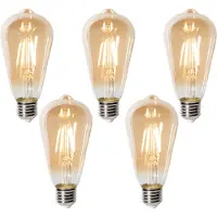 LUEDD Sæt med 5 E27 dæmpbare LED-pærer ST64 guld 5W 450 lm 2700K