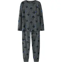 Name it Nattøj 2-delt - NkmNight - Mørkegråmeleret - - 11-12 år (146-152) - Nattøj 2-delt