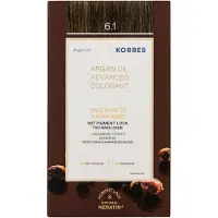 Korres arganolie avanceret hårfarve ash dark blonde / mørkeblond ash 6.1 Hårfarve 1 stk.