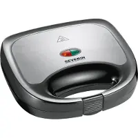 Severin SA 2969 - Sandwichtoaster - 600 W - børstet rustfrit stål/sort