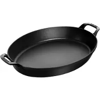 Staub oval ovnfast form støbejern 37 cm Sort