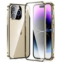 Mtp Products iPhone 14 Pro Magnetisk Cover med Hærdet Glas - Guld