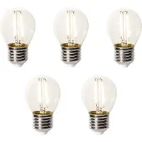 LUEDD Sæt med 5 E27 dæmpbare LED-pærer P45 klart glas 3W 250 lm 2200K