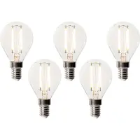 LUEDD Sæt med 5 E14 dæmpbare LED-pærer P45 klart glas 3W 250 lm 2200K