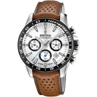 Festina Herreur F20561-1 Timeless Sølvfarvet/Læder Ø45 mm