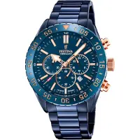 Festina Herreur F20576-1 Ceramic Blå/Stål Ø44 mm