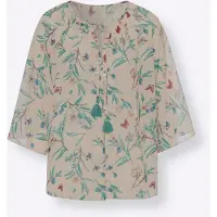 HEINE Bluse beige / azur / smaragd / rød