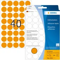 Herma - Papir - mat - permanent klæbemiddel - lysende orange - 19 mm rund 960 etikette(r) (24 ark x 40) etiketter