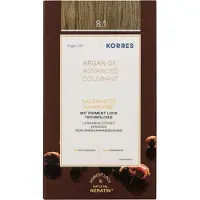 Korres arganolie avanceret hårfarve Ash Light Blonde / lysblond ask 8.1 Hårfarve 1 stk.