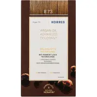 Korres arganolie avanceret hårfarve / golden caramel 8.73 Hårfarve 1 stk.