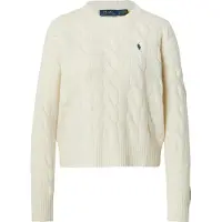 Ralph Lauren Polo Ralph Laurentil kvinder. 211A91216002 Cremehvid trøje i uld og kashmir (L), Casual, Bomuld, Lange ærmer