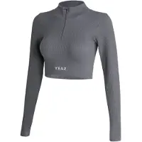 Yeaz Funktionsbluse 'Runway' basalgrå / hvid