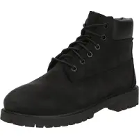 Timberland Timberlandunisex til børn. TB1127070011 Støvler 6 tommer Premium sort (32), Læder, Fast, Blonder, Casual, børnetøj