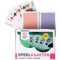 Quint Kortspil sæt (2 kortbunker) i etui 100% plast 4 indekser