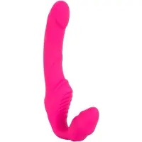 Strapless Strap-On Stropløs StrapOn Vibrator Til Vilde Lege Med 2 Ender Pink