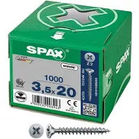 Spax Wirox Z2 3.5x20 Mm Forsænket Skrue Med Krydskærv 1000 Enheder