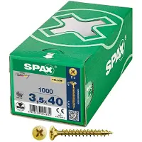 Spax Yellox Z2 3.5x40 Mm Forsænket Skrue Med Krydskærv 1000 Enheder
