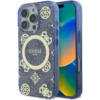 GUESS GUHMP16XH4PYEEB iPhone 16 Pro Max 6,9" blå/blå hardcase IML Peony på 4G-baggrund MagSafe