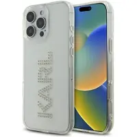 Karl Lagerfeld gennemsigtigt iPhone 16 Pro Max-cover med rhinsten