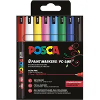 Posca Tuscher - PC-1M - 8 stk. - Multifarvet - - OneSize - Tusch