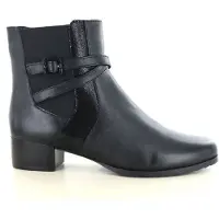 Caprice Bootie, black, made of Leather and synthetic with Block heel, Size 39