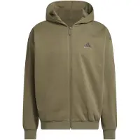 Adidas Herre Basketball Hættetrøje med Fuld Lynlås Olive Strata