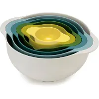 Joseph Joseph Duo 6-stycken kompakt matberedning med blandningsskålar som mäter koppar och duricolour multicolour