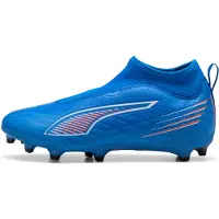 Puma ULTRA 6 MATCH+ FG/AG Laceless Football Boots Youth, Shoes, Ultra Blue/White/Glowing Red, 33