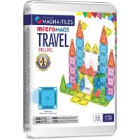 Magna-Tiles Magnetsæt - 55 Dele - Deluxe Travel Set + MicroMAGS - - OneSize - Magnetlegetøj