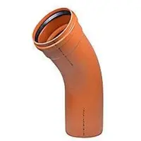 Wavin 400 mm 45 gr. PVC-kloakbøjning