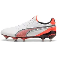 Puma KING ULTIMATE MxSG Football Boots Unisex, Shoes, White/Silver/Glowing Red, 44