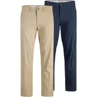 Jack & Jones Lærredsbukser 'JPSTKane Dave' sand / navy