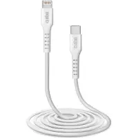 SBS TECABLELIGTC2W, 2 m, Lightning, USB C, Hanstik, Hanstik, Hvid