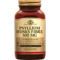 Solgar , Psyllium Husks Fiber, 200 Vegetablkapsler (500 mg per Kapsel)